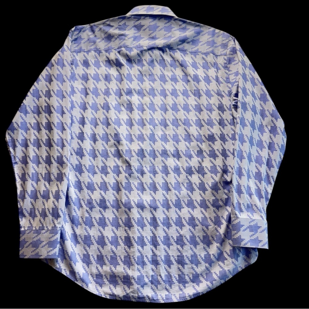 Vercini Blue Purple Geometric Long‎ Sleeve Button Down Shirt XL 100% Cotton #222 - Picture 3 of 8